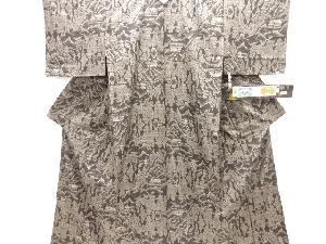 未使用品　寺塔風景模様織り出し本場泥大島紬着物(5マルキ)